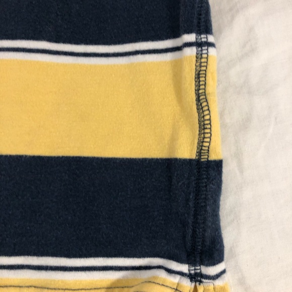 Boys 4T Place Athletics Dept polo t-shirt yellow and blue rugby stripes - Picture 5 of 8